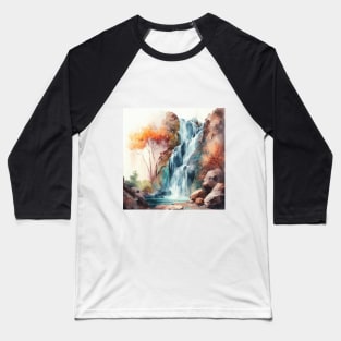 Beautiful Autumn Waterfall Scenery Baseball T-Shirt